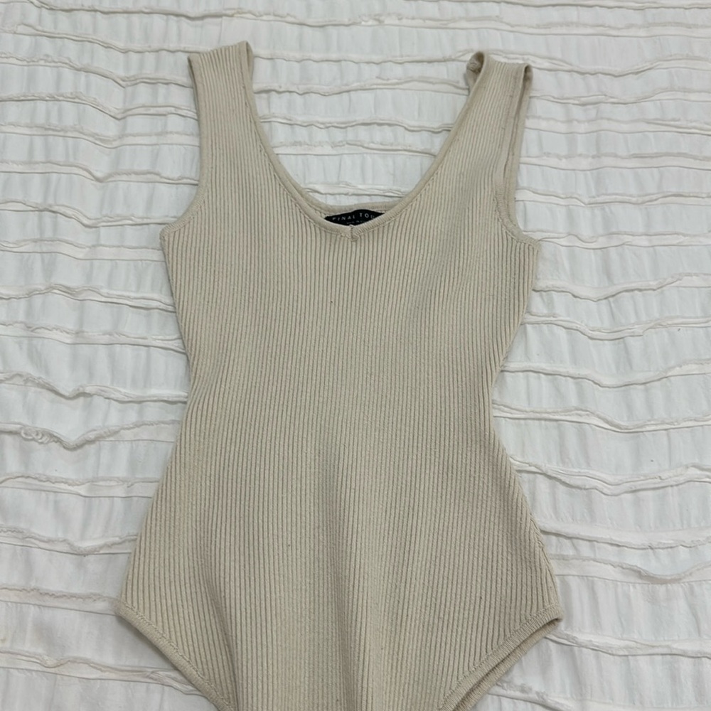 final touch creame/ beige body suit